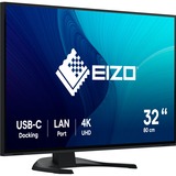 EIZO FlexScan EV3240X-BK 32" 4K Ultra HD monitor Zwart, 1x DisplayPort, 2x HDMI, 2x USB-C, 3x USB-A, 1x RJ-45