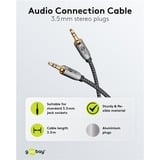 goobay Plus 3,5 mm stereo jack kabel Zwart/zilver, 5 meter