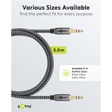 goobay Plus 3,5 mm stereo jack kabel Zwart/zilver, 5 meter