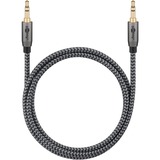 goobay Plus Audio 3,5 mm aux stereoverbindingskabel Zwart/zilver, 5 meter