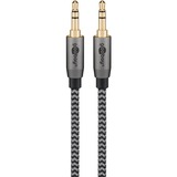 goobay Plus Audio 3,5 mm aux stereoverbindingskabel Zwart/zilver, 5 meter