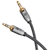 goobay Plus Audio 3,5 mm aux stereoverbindingskabel Zwart/zilver, 5 meter