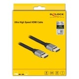 DeLOCK Ultra High Speed HDMI kabel Grijs, 3 meter, 8K 60Hz, 48 Gbps