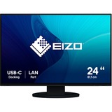 EIZO EV2495-BK 24.1" monitor Zwart, HDMI, DisplayPort, 3x USB-A 3.2 (5 Gbit/s), USB-B, 2x USB-C 3.2 (5 Gbit/s), RJ-45