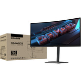 GIGABYTE G34WQC2 34" Curved UltraWide gaming monitor Zwart/grijs, 2x HDMI, 2x DisplayPort, 200 Hz