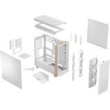 Fractal Design Summit Chalk White Solid midi tower behuizing Wit/houtkleur | 2x USB-A | 1x USB-C
