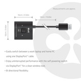 Club 3D 2-in-1 bidirectionele DisplayPort switch Zwart, 8K