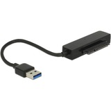DeLOCK USB-A 3.2 Gen 1 naar 22-pin SATA (female) converter Zwart