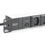Digitus 19" contactdoosstrook C13 met aluminium profiel 1HE, 10-voudig Zwart/aluminium