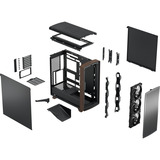 Fractal Design Summit Black Solid midi tower behuizing Zwart/houtkleur | 2x USB-A | 1x USB-C