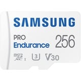Samsung PRO Endurance 256 GB microSDXC geheugenkaart Wit, UHS-I U3, Class 10, V30, Incl. SD-Adapter