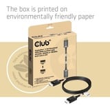 Club 3D Displayport 2.1 VESA DP80 gecertificeerde kabel male-male Zwart, 1,6 meter, 8K 240Hz, 10K 60Hz, 80Gbps