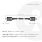 Club 3D Gecertificeerde DisplayPort 2.1 kabel Zwart, 1,6 meter, 10K