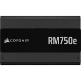 Corsair RM750e (2025), 750 Watt voeding  Zwart, 1x 12VHPWR, 1x PCIe, Kabel-Management