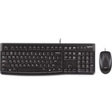 Logitech Desktop MK120, desktopset Zwart, EU lay-out (QWERTY), Rubberdome, Retail