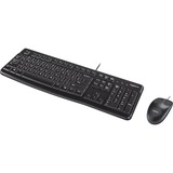 Logitech MK120 desktopset Zwart, EU lay-out (QWERTY), Rubberdome