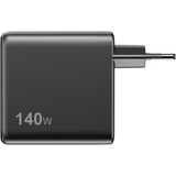 Sitecom 140W GaN Power Delivery oplader met led-scherm Zwart, 2x USB-C, 1x USB-A, 2 meter