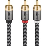 goobay Plus Cinch Y-kabel Zwart/zilver, 10 meter