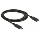 DeLOCK USB-C (male) naar USB-C (female) verlengkabel Zwart, 1,5 meter