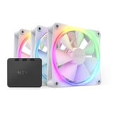 NZXT F120 RGB triple pack 120x120x26 case fan Wit, 4-pins PWM fan-connector, incl. controller