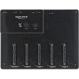 DeLOCK USB 3.0 Docking en Clone Station voor 5x 2.5" SATA HDD/SSD dockingstation Zwart