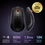 SteelSeries Rival 3 Wireless Gen 2 gaming muis Zwart, 18.000 dpi, RGB, 2.4GHz / Bluetooth 5.0