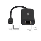 Club 3D CAC-2531 USB-C naar RJ45 10G Ethernet Adapter Zwart