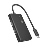 ICY BOX IB-AD1030-C - USB-C naar 3x HDMI adapter Zwart