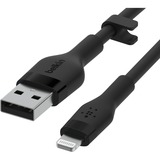 Belkin BOOSTCHARGE Flex USB-A-kabel met Lightning-connector Zwart, 1 meter