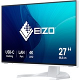 EIZO FlexScan EV2740X-WT 27" 4K Ultra HD monitor Wit, 1x DisplayPort, 2x HDMI, 2x USB-C, 3x USB-A, 1x RJ-45