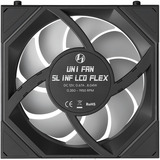 Lian Li UNI FAN SL-INF LCD FLEX 120 Wireless RGB case fans Zwart, 3 stuks, 120 x 124 x 28 mm, PWM