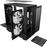 NZXT H5 Flow RGB All Black midi tower behuizing Zwart (mat) | 1x USB-A | 1x USB-C | RGB | Window