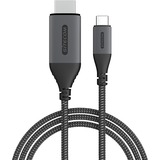 Sitecom USB-C naar HDMI 2.0 kabel Zwart/grijs, 1,8 meter