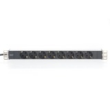 Digitus 8-voudige stekkerdoos DN-95401 stekkerdoos Zwart/aluminium
