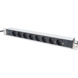 Digitus 8-voudige stekkerdoos DN-95401 stekkerdoos Zwart/aluminium