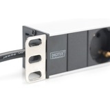 Digitus 8-voudige stekkerdoos DN-95401 stekkerdoos Zwart/aluminium