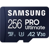 Samsung PRO Ultimate 256 GB microSDXC geheugenkaart Blauw, UHS-I U3, Class 3, V30, Incl. kaartlezer