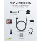 goobay Plus 3,5 mm stereo jack naar 3,5 mm stereo jack 90° kabel Zwart/zilver, 1 meter