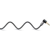 goobay Plus 3,5 mm stereo jack naar 3,5 mm stereo jack 90° kabel Zwart/zilver, 1 meter