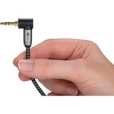 goobay Plus 3,5 mm stereo jack naar 3,5 mm stereo jack 90° kabel Zwart/zilver, 1 meter