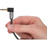 goobay Plus Audio 3,5 mm aux stereoverbindingskabel 90° Zwart/zilver, 1 meter
