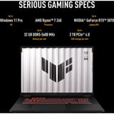 ASUS TUF Gaming A18 (FA808UH-S8007W) 18"  gaming laptop Grijs | Ryzen 7 260 | RTX 5050 | 16 GB | 1 TB SSD | 144 Hz