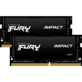 Kingston FURY Impact 32 GB DDR4-3200 (2x 16 GB) laptopgeheugen Zwart, KF432S20IBK2/32, SO-DIMM, XMP 2.0