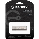 Kingston IronKey Locker+ 50 32 GB usb-stick Aluminium, USB-A 3.2 Gen 1 (5 Gbit/s)