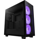 NZXT H7 Elite (2023) All Black midi tower behuizing Zwart (mat) | 2x USB-A | 1x USB-C | RGB | Tempered Glass