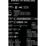 Wera 8100 SA 4 Zyklop Speed ratelset, 1/4" gereedschapsset Zwart/groen, 41-delig, speedratel met draaibare kop