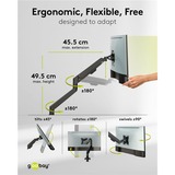 goobay Single Monitor Mount, 17 tot 32 inch monitorarm Zwart