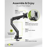 goobay Single Monitor Mount, 17 tot 32 inch monitorarm Zwart