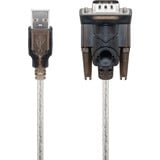 goobay USB-A naar 9-pin serieel (RS232) converterkabel Transparant, 1,5 meter