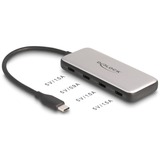 DeLOCK USB 10 Gbps USB Type-C Hub + 4 x USB Type-C female en PD 85 Watt usb-hub Grijs